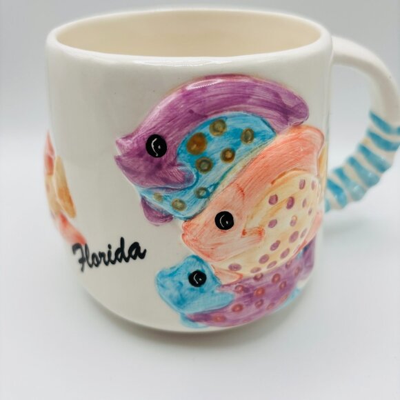 Florida Souvenir Mug Colorful Tropical Fish Ceramic Coffee Cup A Gift Corp - Picture 2 of 5